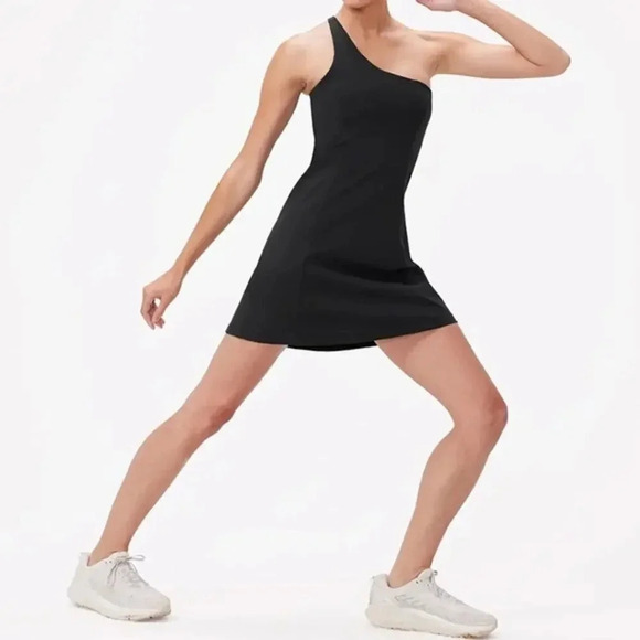 Outdoor Voices One Shoulder Dress Black Size XS - Picture 2 of 11